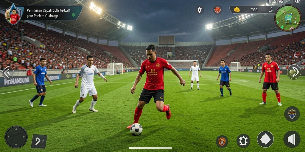 Gameplay menarik dalam 3446 dengan aksi sepak bola yang seru.