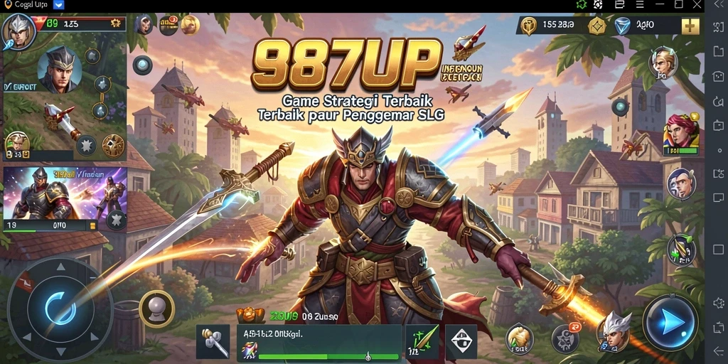 Screenshot gameplay 987UP menampilkan momen pertempuran strategis yang intens.
