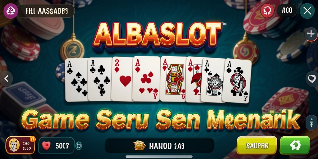 Tangkapan layar utama ALBASLOT menampilkan momen seru permainan Domino.