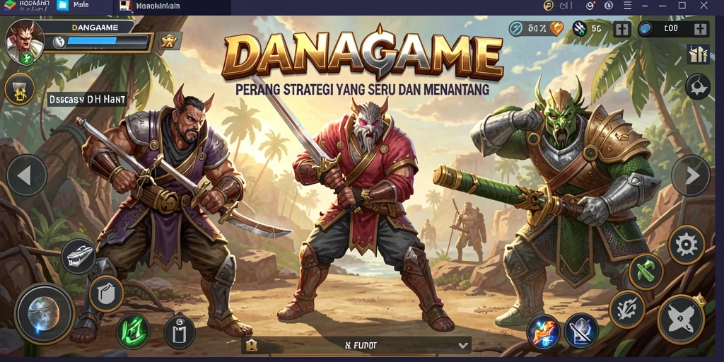 Screenshot gameplay menunjukkan pertempuran antar pasukan yang seru.