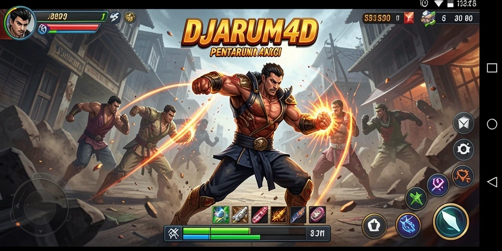 Tampilan gameplay DJARUM4D dengan aksi pertarungan yang mendebarkan.