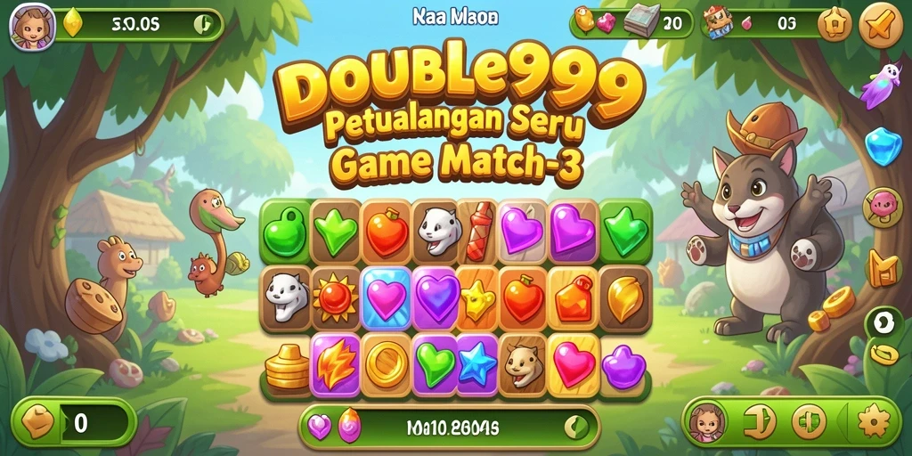 Tampilan gameplay <strong>DOUBLE999</strong> yang penuh warna dan menarik.