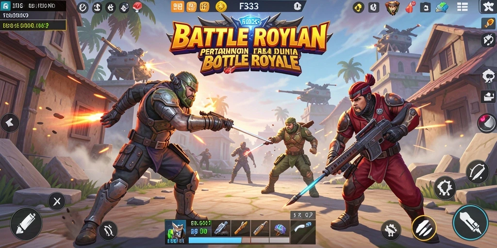 Tampak aksi mendebarkan dalam pertandingan Battle Royale FB333.