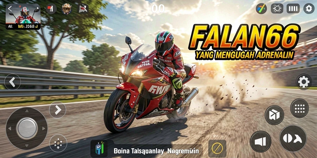 Screenshot FW66 menunjukkan aksi balapan motor yang mendebarkan.