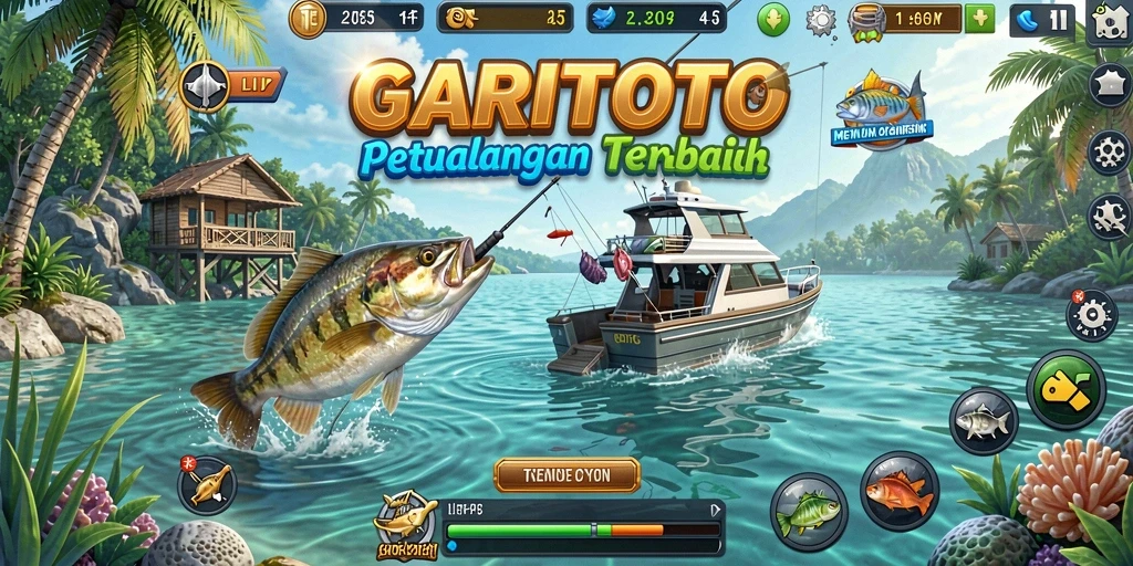 Screenshot gameplay GARITOTO dengan pemandangan laut yang menakjubkan.