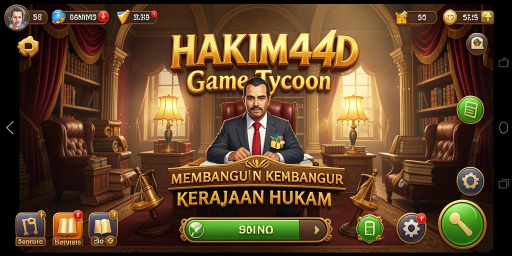 Tampilan gameplay menarik dari HAKIM4D yang menampilkan aksi di pengadilan.