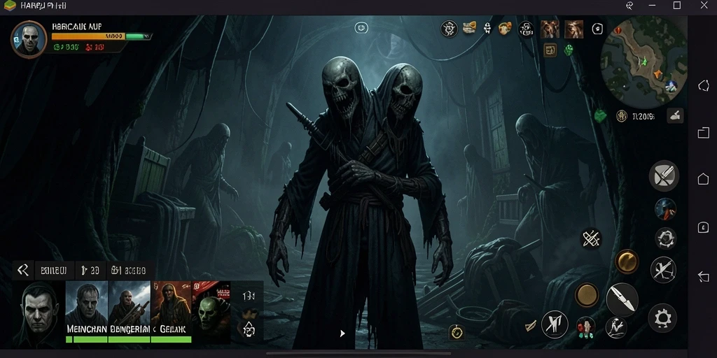Screenshot gameplay menampilkan suasana seram dalam <strong>HARAPJP</strong>.