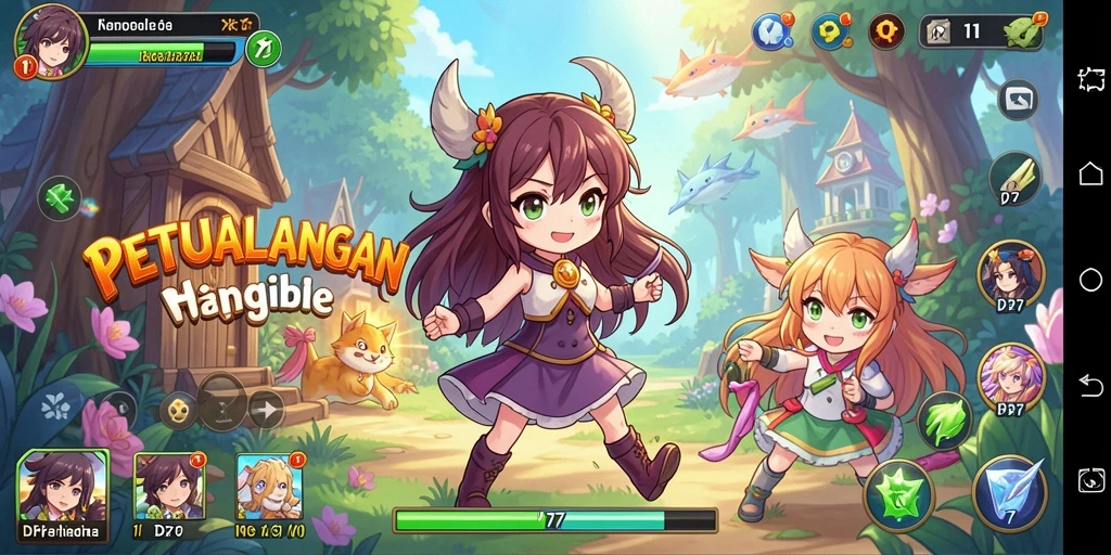 Tampilan gameplay Anime yang memukau dan penuh aksi.