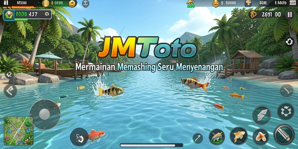 Tampilan gameplay JMTOTO yang menampilkan suasana memancing yang seru.
