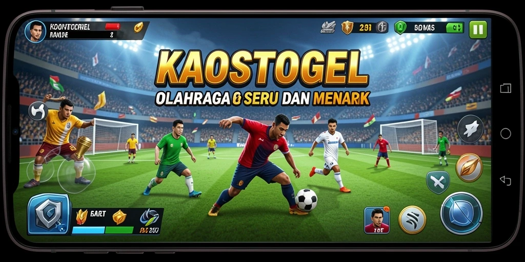 Screenshot KAOSTOGEL menampilkan aksi menarik dalam pertandingan olahraga.