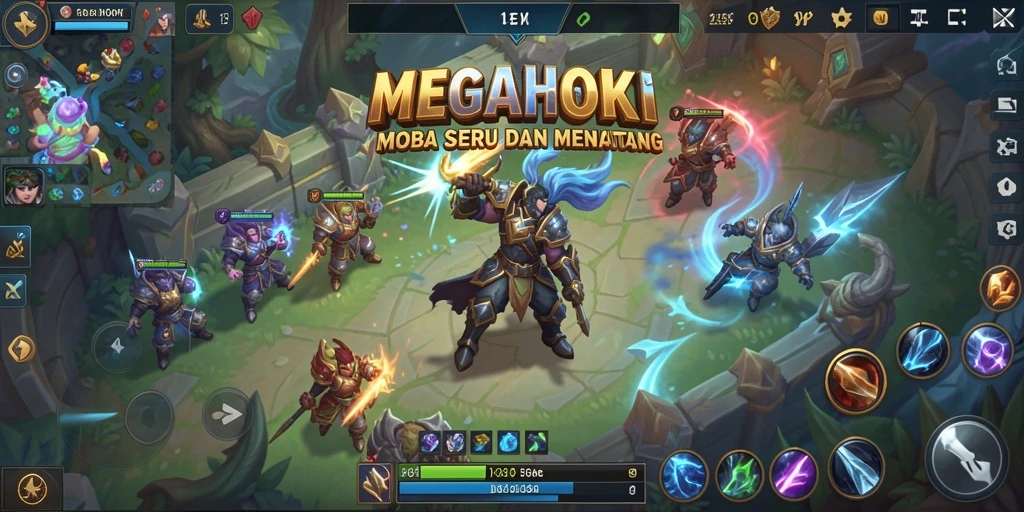 Gameplay seru dalam pertempuran tim di MEGAHOKI.