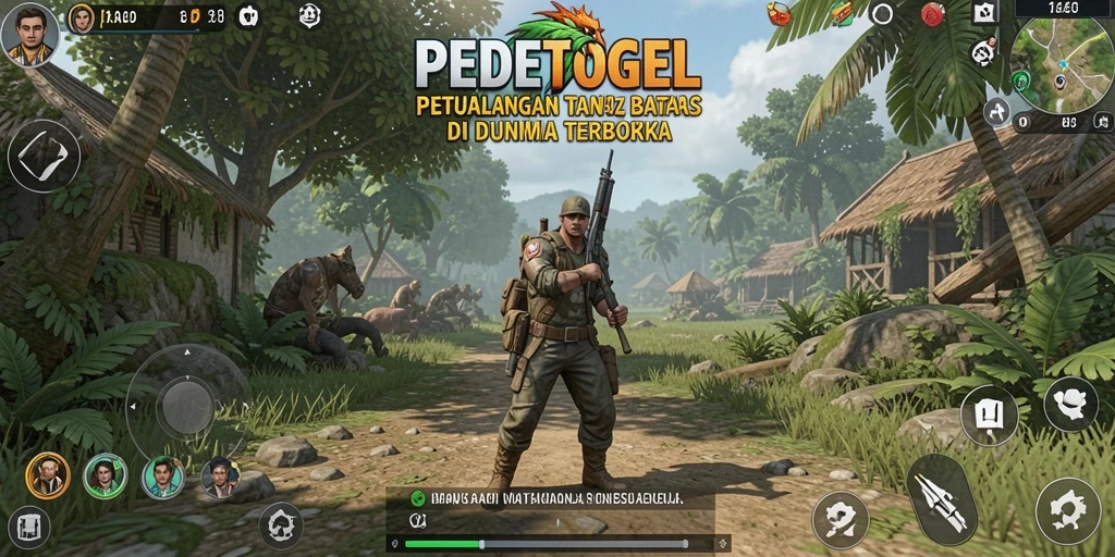 Screenshot gameplay PEDETOGEL menampilkan petualangan mendebarkan di dunia terbuka.