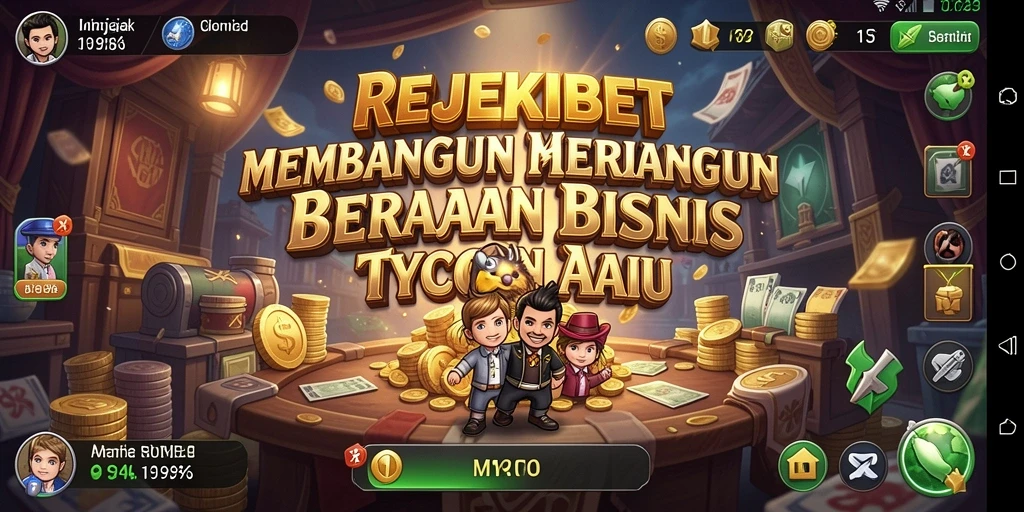 Menampilkan gameplay seru REJEKIBET dengan strategi Tycoon yang menarik.