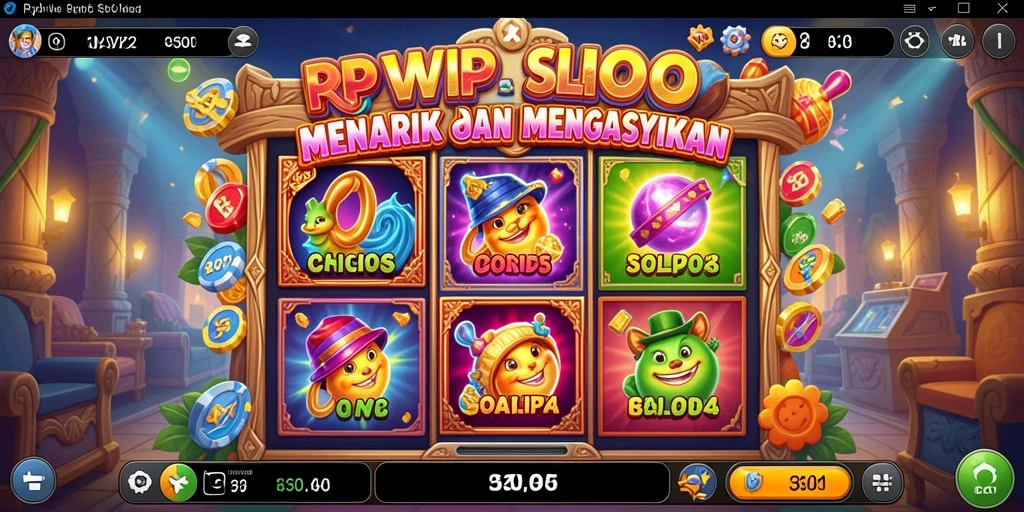 Gameplay RPVIP2 dengan grafis slot yang menarik dan berwarna.