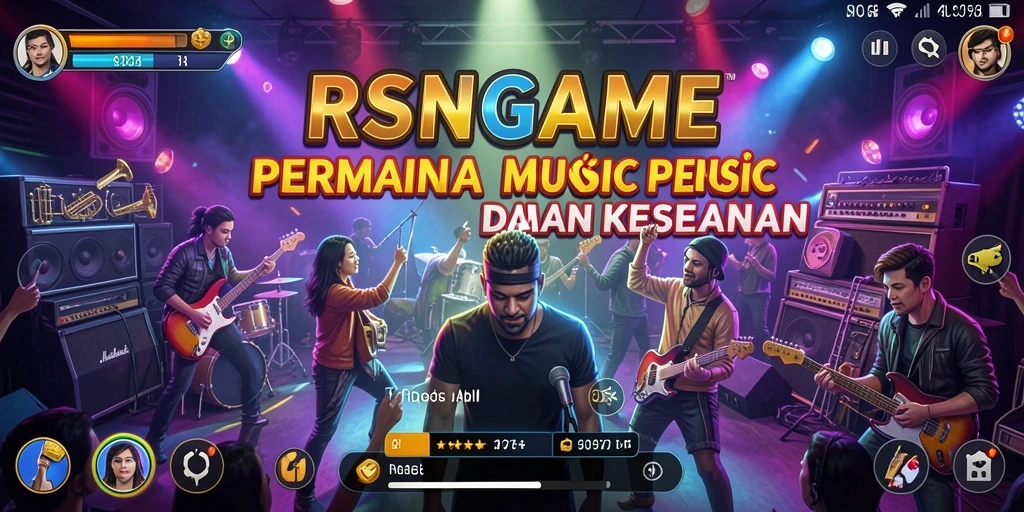 Tampilan gameplay RSNGAME dengan berbagai tantangan musik menarik.