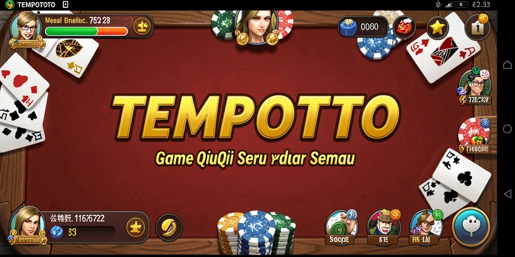 Tangkapan layar utama TEMPOTOTO menampilkan gameplay QiuQiu yang seru.